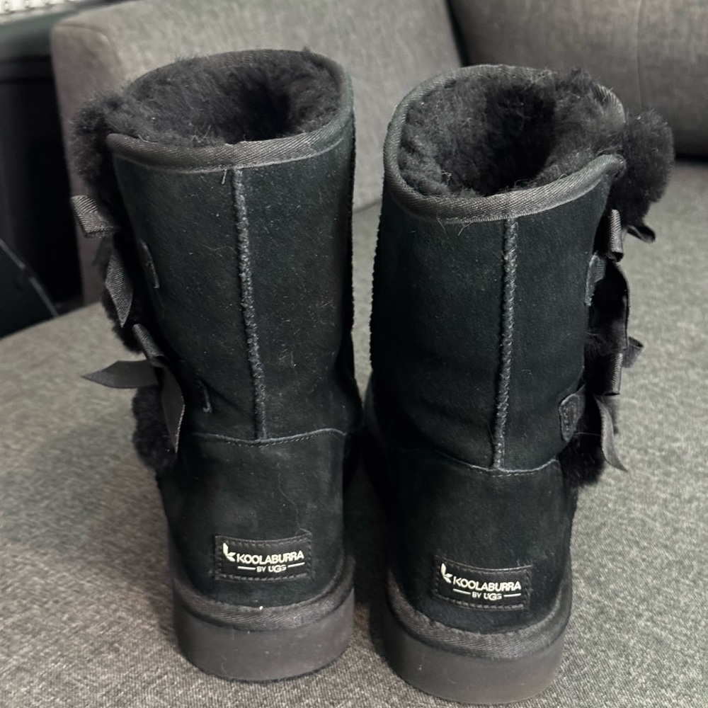 Koolaburra by UGG Black Winter Boots with Ribbon Detail - Picture 3 of 8